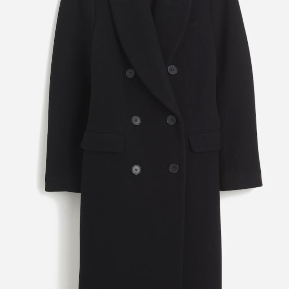 Oversized Madewell Elegant Black Double-Breasted Women's Coat